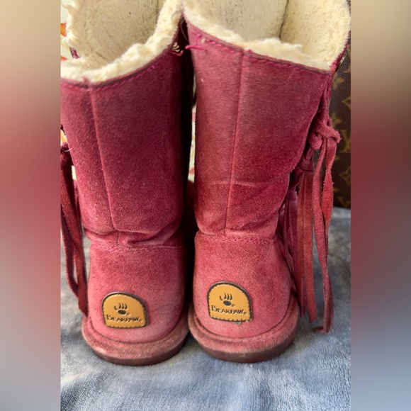 GUC BearPaw Women's Plush Lined Burgundy‎ Boots Size 9 - Picture 5 of 7